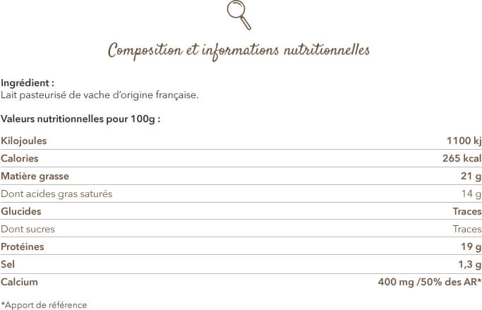 Informations nutritionnelles
